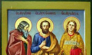 Rugăciuni către sfinții martiri Guria, Samon și Aviv Particule din moaștele lui Guria Samon și Aviv