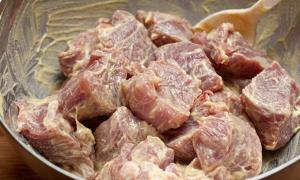 Рецепт шашлыка из свинины Шашлык из свинины с горчицей